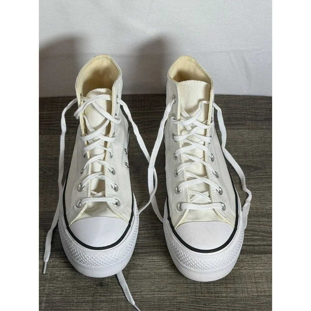 Converse Chuck Taylor All Star Platform High Top White Canvas Lace-Up 560846F
